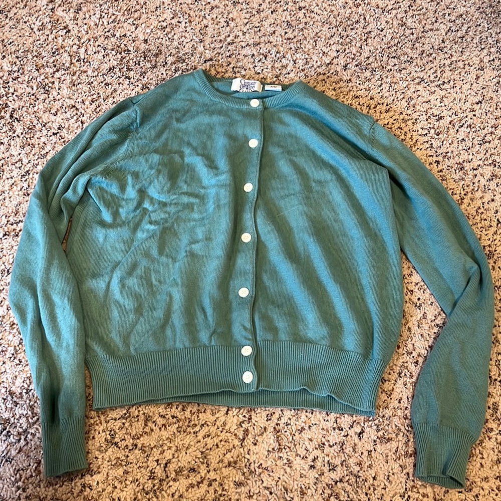 VINTAGE MUTED GREEN CARDIGAN